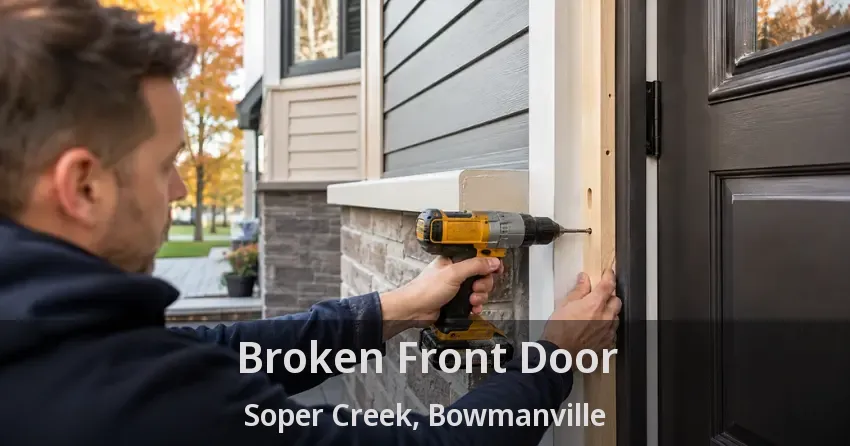 Broken Front Door Soper Creek, Bowmanville - ON