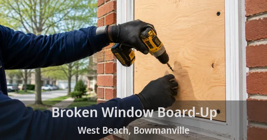 Broken Window Board-Up West Beach, Bowmanville - ON