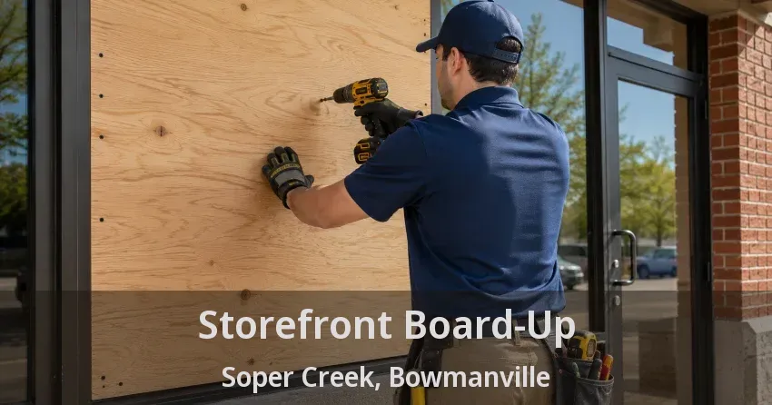Storefront Board-Up Soper Creek, Bowmanville - ON