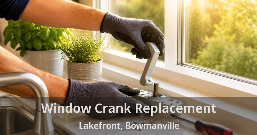 Window Crank Replacement Lakefront, Bowmanville - ON