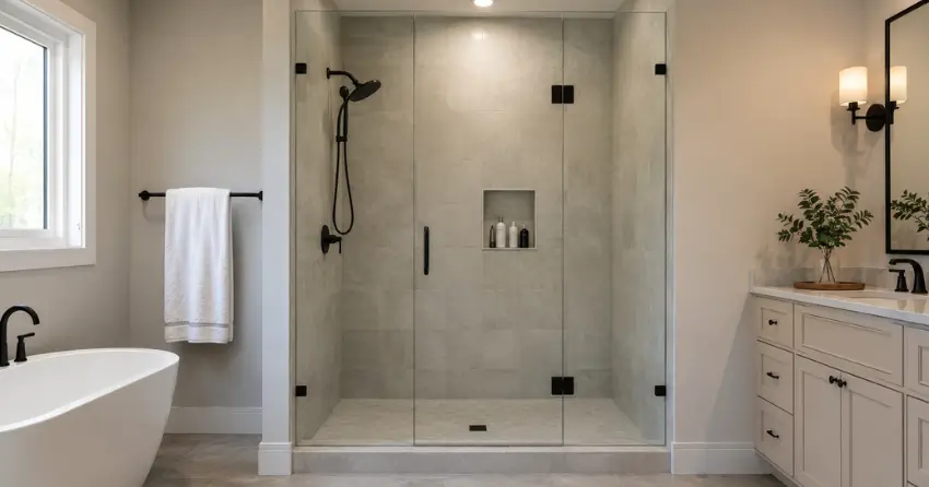 new frameless glass shower door installed in Bowmanville