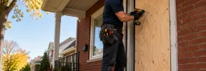 Temporary Door Securing Downtown, Bowmanville