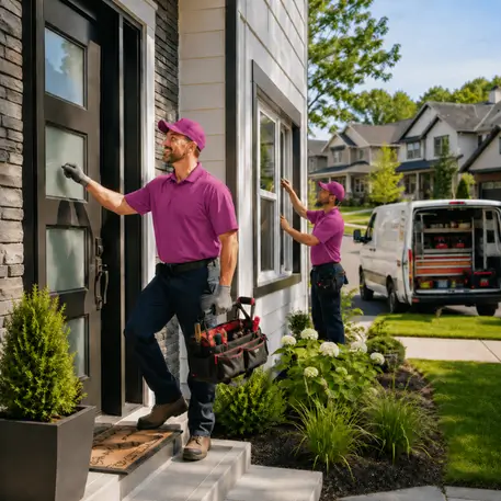 Locally dispatched crews working on doors, windows and glass throughout the region